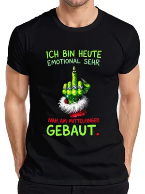 Obrázok produktu pre Dnes som EMOTIONÁLNE NEJVÄČŠÍ PRSTINEC Grinch Vianočné pánske tričko, čierne, XXL
