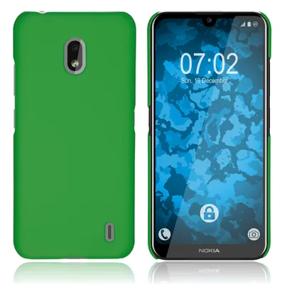 Produktbild von PhoneNatic Case kompatibel mit  Nokia 2.2 - Hülle grün gummiert Hard-case + 2 Schutzfolien