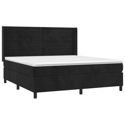 Produktbild von "2026 Aktion"Boxspringbett Modernes/Doppelbett - Polsterbett Erwachsene/r /Kind - mit Matratze & LED Schwarz 180x200cm Samt - Klassische Betten NeuMöbel722651