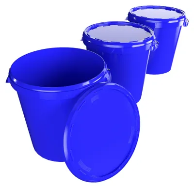Produktbild von Eimer mit Deckel 30 L | Vorratseimer | Lebensmittelecht Blau | Hobbock | 3 Stück