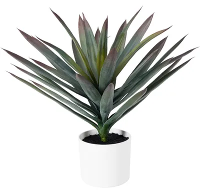 Obrázek produktu pro Dekorativní umělá rostlina ORNO, Ø 40 x 50 cm, Agáve v bílém květináči