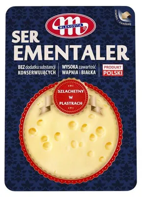 Zdjęcie produktu dla Mlekovita Ser Ementaler dojrzewający plastry 500g