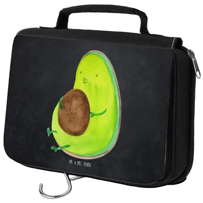 Produktbild von Mr. & Mrs. Panda Kosmetiktasche Avocado Pfeifen - Kreidetafel - Geschenk, Kulturtasche, Ernährung, kulturtäschchen, Kosmetikbeutel, Abnehmen, Kulturbeutel, Diät