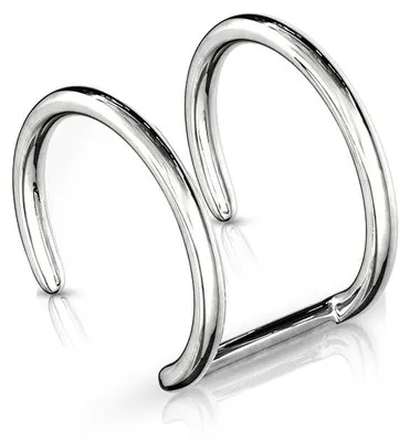 Productafbeelding van Oorklem DOUBLE CLOSURE RING, gemaakt van 316L chirurgisch staal, kleur zilver - Oorklem, model Non