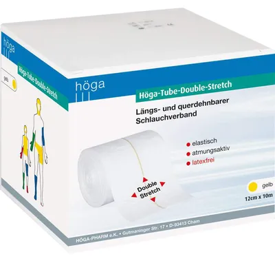 Productafbeelding van HÖGA-Tube-Dubbelrekverband, slangverband, 12 cm x 10 m, geel, 1 stuk verband