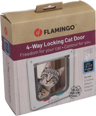 Obrázok produktu pre Flamingo, vstupná dverka pre mačky a tunel, 4-cestná verzia, biela