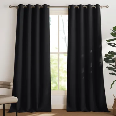 Productafbeelding van Verduisterende gordijnen, set van 2, 350 x 140 cm, zwart