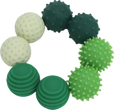 Produktbild von 8 Stück Fingerspitzen-Silikon-Sensorbälle, strukturiertes Stressabbau-Spielzeug für Reisen, Arbeit und Zuhause, Grün