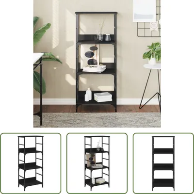 Produktbild von The Living Store Bücherregal Schwarz 50x33x117,5 cm Holzwerkstoff