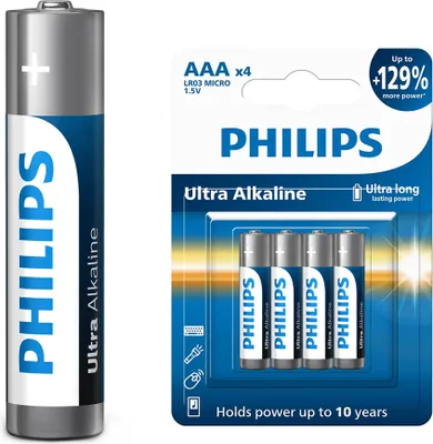 Produktbild von 1x4 Philips Ultra Alkaline AAA Batterie