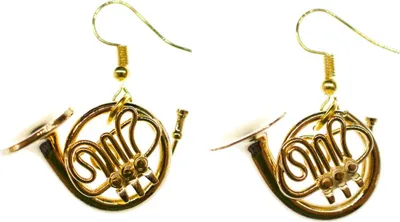 Produktbild von Horn Ohrringe Hornohrringe Miniblings Waldhorn Hornist vergoldet Instrument +Box