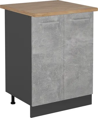 Produktbild von Küchenunterschrank Vicco R-Line Beton 60 cm , AP Eiche, Model 54133