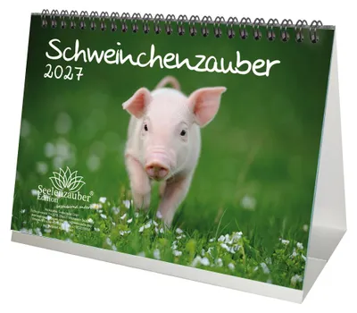 Produktbild von Schweinchenzauber DIN A5 Tischkalender für 2027 Schweine Schweinchen - Seelenzauber