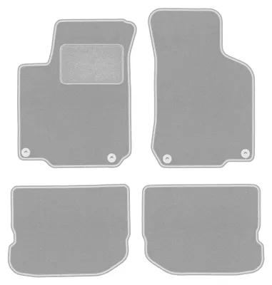 Produktbild von Velours-Fußmatten für VW Jetta IV 1998-2005 (Limousine/Kombi) – 4-tlg, Grau, passgenau – Wielganizator OSLO