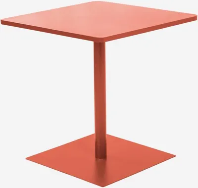 Produktbild von sweeek - Bistro-Gartentisch quadratisch aus Stahl für 2 Personen - Terrakotta