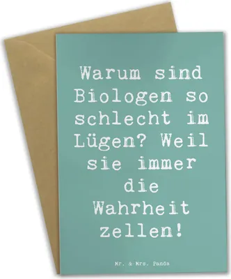 Produktbild von Mr. & Mrs. Panda neujahrskarte Spruch Biologin Wahrheit - Meeresbrise - Geschenk, Beruf, valentinstagskarte, Glückwunschkarte, Grußkarte, Entdecker, Grußkarten, Berufe