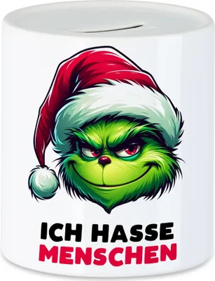 Produktbild von Ich hasse Menschen Spardose Christmas Hasser Witzig Ironie Geschenk
