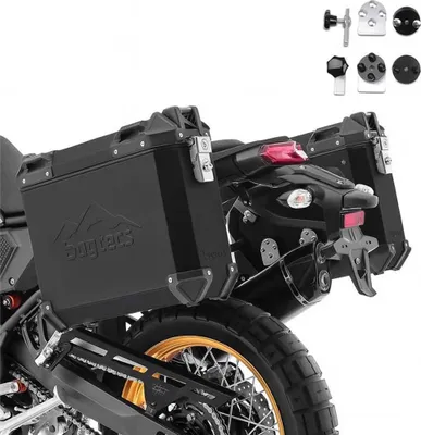 Produktbild von Motorrad Alukoffer Set # XW25 Aluminium Seitenkoffer 2x25 Liter + Adap