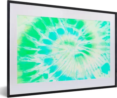 Produktbild von MuchoWow® Gerahmtes Poster Krawattenfärbung - Grün - Farbe 60x40 cm - Poster mit Schwarzem Bilderrahmen Wandposter Rahmen Foto Bilder - Schlafzimmer - Plakat in Rahmen - Drucken