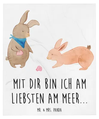Produktbild von Mr. & Mrs. Panda Couchdecke Hasen Muschel - Weiß - Geschenk, Tagesdecke, Decke, Meer, BFF, Strand, Plaid, Kuscheldecke, Flauschige, Muttertag, Best Friends, Bettdecke