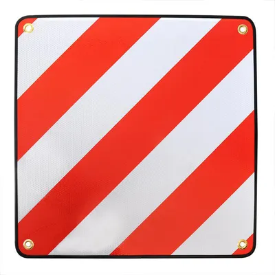 Produktbild von Warnschild Reflektierend Rot Weiß Aluminium 50x50cm für Fahrradträger LKW Warntafel für Italien und Spanien Transport