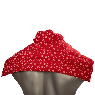 Produktbild von Leinsamenkissen Schulter & Nackenkissen mit Kragen für Nacken, Rücken, Schulter - Körnerkissen als Wärmekissen (Herzen-rot, Leinsamen)