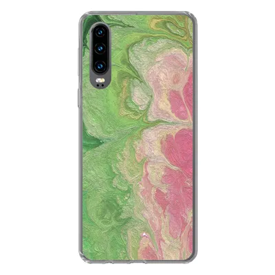 Produktbild von MuchoWow® Handyhülle Schutzhülle Hülle für Huawei P30 Farbe - Kunst - Psychedelisch Silikon Softcase Handy Hülle - Kartenbesitzer