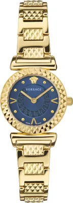 Obrázek produktu pro Versace VEAA01420 Mini Vanity blau gold Edelstahl Armband Uhr Damen NEU