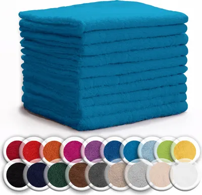 Produktbild von NatureMark 10er Set Frottee Waschlappen 100% Baumwolle 30x30 cm Türkis