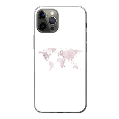 Produktbild von MuchoWow® Handyhülle Schutzhülle Hülle für iPhone 13 Pro Weltkarte - Marmor - Rosa Silikon Softcase Handy Hülle - Handy-Tasche