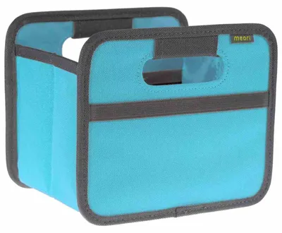 Produktbild von meori Mini, Aufbewahrungskorb, Blau, Grau, Quadratisch, Polyester, Einfarbig, Drinnen
