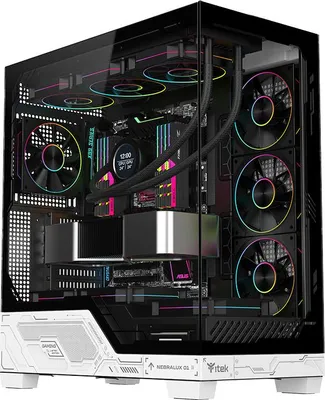 Produktbild von itek NEBRALUX 01, Tower, PC, Weiß, ATX, ITX, micro ATX, Gaming, Blau, Grün, Rot