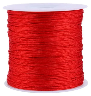 Produktbild von Nylonschnur - Reißfeste Knotenschnur für Schmuckherstellung - 100 m x 0,8 mm - Rot