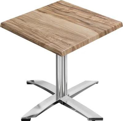 Produktbild von WTG | Bistro Außen Tisch | B: T: H:  70 x 70 x 75,5 cm | Sheesham / Aluminium | Quadratisch | Klappbar + Zusatzgewicht | Bistro Tisch Gastro Tisch