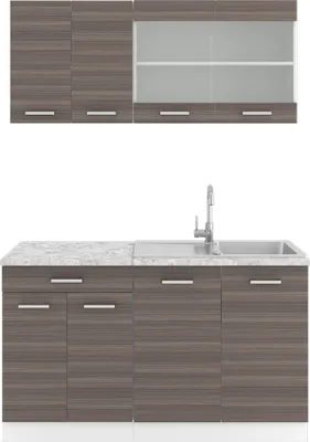 Produktbild von Singleküche Vicco R-Line Edelgrau 140 cm , AP Marmor, Model 30230