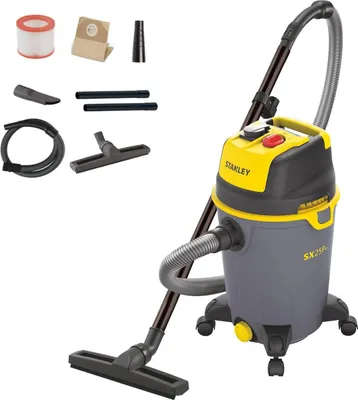 Zdjęcie produktu dla Stanley SXVC25PTDE, Suchy i Mokry, Czarny, Żółty, Przyciski, 25 l, 4 szt., Prąd przemienny