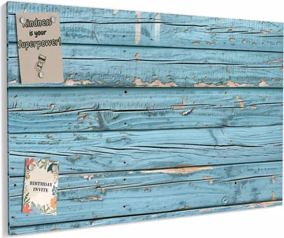 Produktbild von Magnettafel 90 x 60 cm „Abblätterndes Hellblau“ – Magnetwand aus Metall, beschreibbar mit Whiteboard-Marker – Memoboard für Küche & Büro