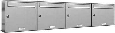 Produktbild von 4er V2A Edelstahl Wandbriefkasten Anlage 4 Fach Briefkasten Postkasten