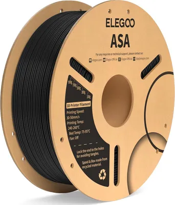 Produktbild von ELEGOO ASA -1.75mm-1KG-Cardboard Spool-Black