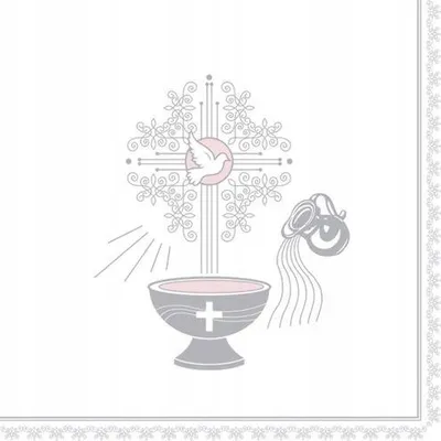 Produktbild von Taufe Servietten Silber 33x33cm 20St.