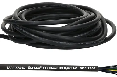 Imagen del producto de Cable de control Lapp 1120232 Ölflex Classic 110, , 0,6/1 kV, PVC, 2x0,75 mm², sin conductor de protección, para uso en exteriores, ignífugo, cable de 2 conductores