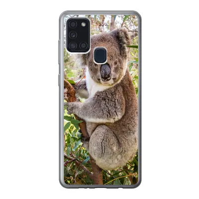 Produktbild von MuchoWow® Handyhülle Schutzhülle Hülle für Samsung Galaxy A21s Koala - Blätter - Kinder - Jungen - Mädchen Silikon Softcase Handy Hülle - Hartschale