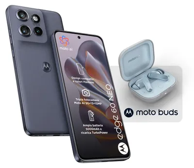 Produktbild von Motorola edge 60 neo + Moto Buds PG38C05749, 16,1 cm (6.36"), 8 GB, 256 GB, 50 MP, Android 15, Grau