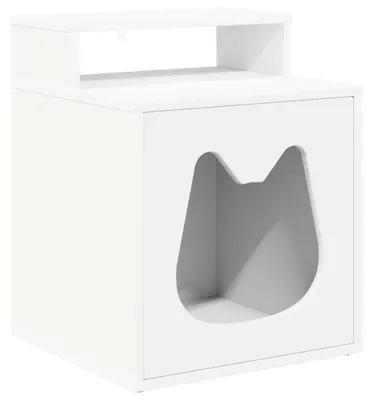 Produktbild von vidaXL Katzenhaus Weiß 42,5 x 40 x 53,5 cm Holzwerkstoff