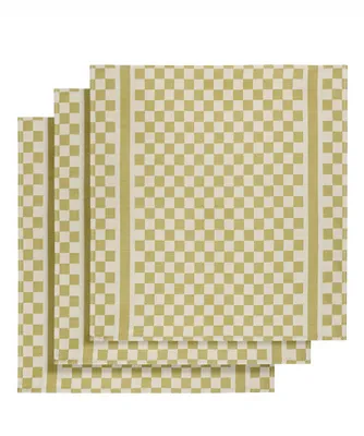 Produktbild von keukenhanddoek 65x70 cm Baumwolle weiss/gelb 3 Stück
