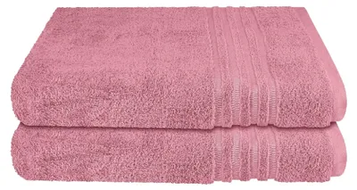 Produktbild von SCHIESSER Duschtuchset Milano | Einfarbig | 2-teilig | 100% Baumwolle | Weich & Saugstark | 70x140 cm | Malve