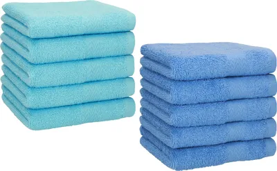 Produktbild von Betz 10 Stück Seiftücher 30x30 cm PREMIUM 100% Baumwolle Farbe: türkis und hellblau