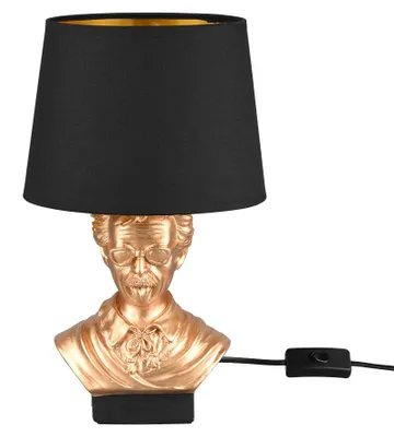 Immagine prodotto di Lampada da tavolo, Vetroceramica, dorata, tessuto, nera, altezza 36 cm