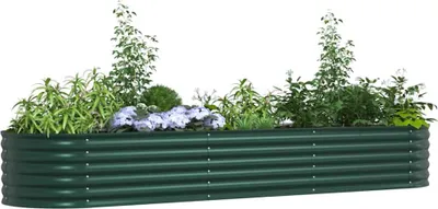 Obrázok produktu pre vidaXL Vysoký záhon zelený 320 x 80 x 44 cm oceľ
