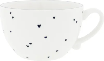 Produktbild von Suppentasse Hearts all over D. 13cm weiß schwarz Keramik Bastion Collections